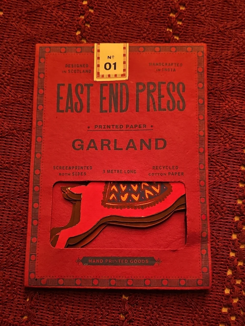 East End Press Garland - Red Printed Paper Garland